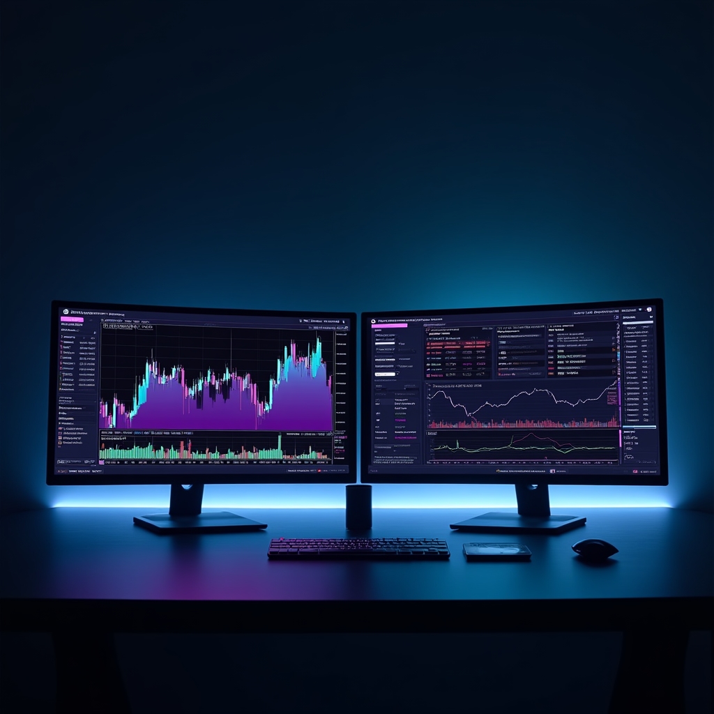 Elvantis exchange trading dashboard showing cryptocurrency pairs, price charts and order confirmation screen